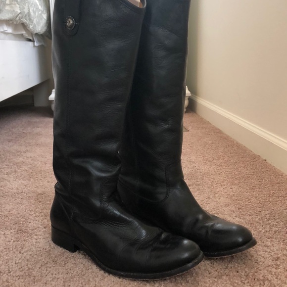 Frye Melissa Button Leather Riding Boot - Picture 3 of 7